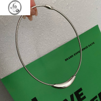 JiMi不掉色钛钢项链冷淡风个性弧形弯管项圈时尚气质百搭设计感颈链女