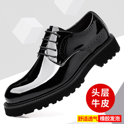 发型师男鞋男韩版英伦潮流懒人鞋真皮百搭透气亮皮鞋子软底皮鞋_2