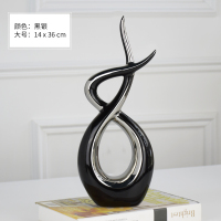 摆件轻奢北欧现代简约创意工艺品陶瓷客厅酒柜装饰品玄关家居装饰 三维工匠 6180绿金色