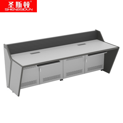 圣斯顿 钢木烤漆直形操控台 S-ZG3000 3000*950*1050mm 灰色 张