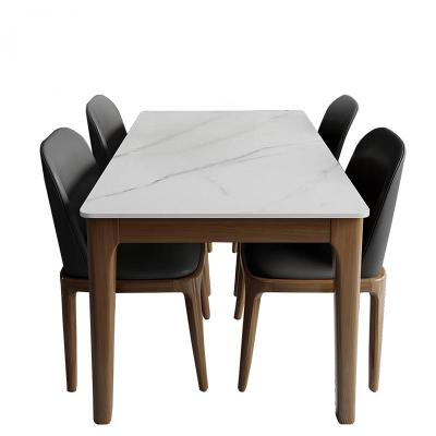 豫众诺 岩板餐桌椅 一桌四椅 套
