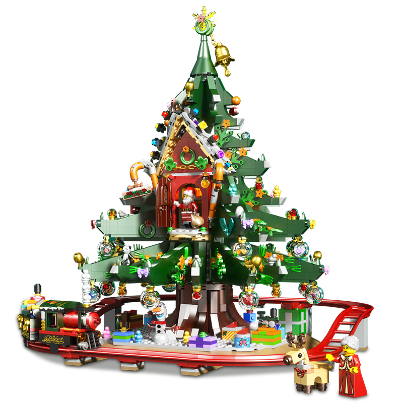 兼容乐高圣诞雪人屋圣诞树女生男孩子拼装桌面摆件积木玩具圣诞节礼物