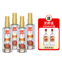 郎酒 45度顺品郎金盖480ml*4瓶赠50度五粮液尖庄588ml*2瓶 浓酱兼香型 日常口粮酒