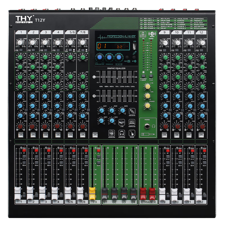 THY PRO AUDIO 4编组输出 调音台T12Y 台 12路 4编组输出