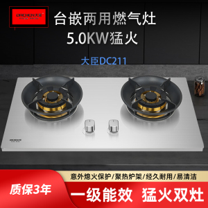大臣燃气灶211大火力纯铜火盖纳米加厚不锈钢面板JZT.Y-DC02B