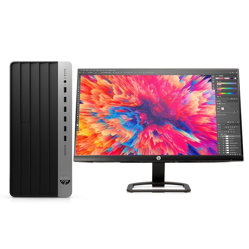 惠普(HP)战99电脑主机 商务办公台式机电脑整机定制版(12代i5-12500 8G 1TB+512GB固态 WiFi 蓝牙 三年上门)+23.8英寸显示器