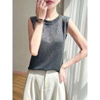 圆领亮丝背心女内搭打底衫25夏季新款休闲无袖针织冰丝上衣