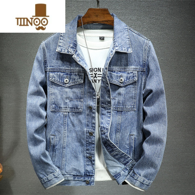 YANXU牛仔外套男士2023年春季新款修身夹克潮牌款休闲牛仔衣男潮流