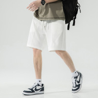 夏季男士短裤简约华夫格纯色休闲裤基础款宽松运动五分裤