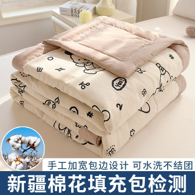 新款A类棉花夏被空调被学生宿舍单双人可水洗夏凉被