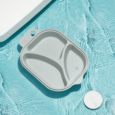 babycare宝宝餐盘婴儿辅食碗分格盘子可爱家用卡通儿童餐具科里斯灰金鱼餐盘2326