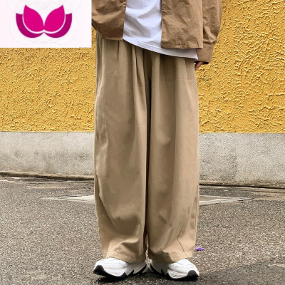 七斓日系原宿风ins潮牌直筒宽松阔腿裤子街头复古港风工装休闲长裤男