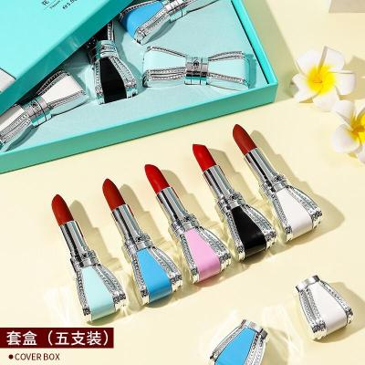 5支装礼盒装-蝴蝶结雾面五支口红套装女学生款小众品牌套装礼盒哑光蝴蝶结口红套装