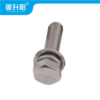 御升阳 304不锈钢外六角三组合螺丝 M6x35 4.8级强度 /个
