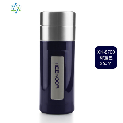 保温杯男士商务办公泡茶水杯礼品不锈钢真空车载水杯三维工匠360深咖啡XN-8701送杯套杯刷