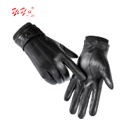 一羽 男式防寒皮手套触屏手套