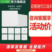 施耐德电气开关插座 珍铂系列丝绒白色 五孔插座 二三插86型墙壁 电源插座10A 家用86型 USB插座 电视电脑插座
