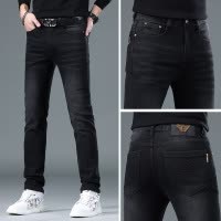 欧货牛仔裤男款秋冬季新款潮牌商务弹力修身小脚休闲长裤子男