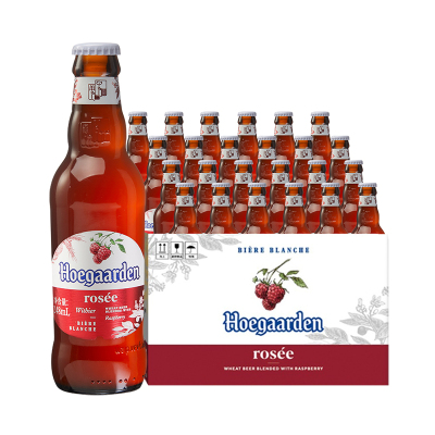 福佳（Hoegaarden）比利时风味果味精酿啤酒玫瑰红啤酒248ml*24瓶箱装