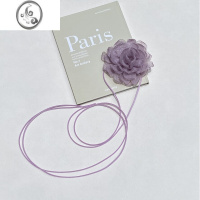 JiMi超仙紫色大山茶花choker项链写真配饰晚宴风颈链小众设计感锁骨链