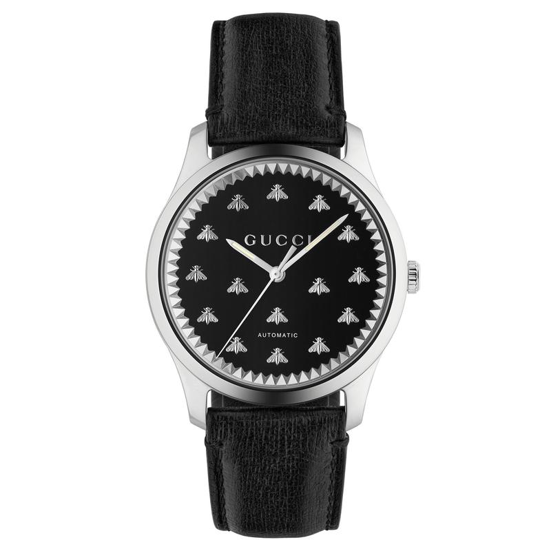 古驰(gucci)男表g-timeless 自动黑色玛瑙表盘男士手表 时尚商务百搭