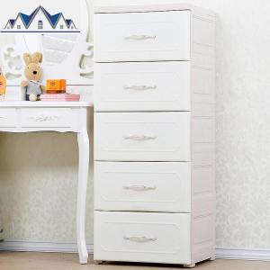 45cm欧式加厚抽屉式收纳柜5层塑料宝宝衣柜多层儿童储物柜五斗柜 三维工匠