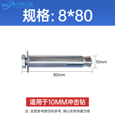 苏宁 万莱云特 减速带专用膨胀螺丝 /WLYT-LS003/8*80mm(10支)/组 10组起订
