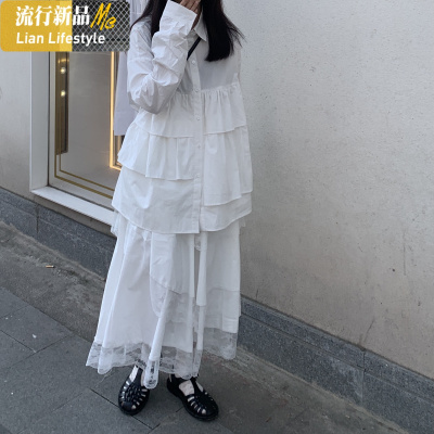 暖青汇BM-处处有蕾丝秘感复古百搭蕾丝半身裙中长款不规则蓬蓬裙