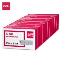 得力(deli)订书钉/订书针 10号钉子文具 1000枚/盒 10盒装 0010