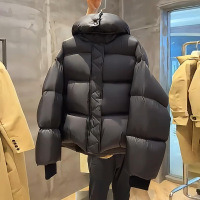 年冬季新款高品质棉衣超厚短款宽松棉服小个子连帽面包服外套
