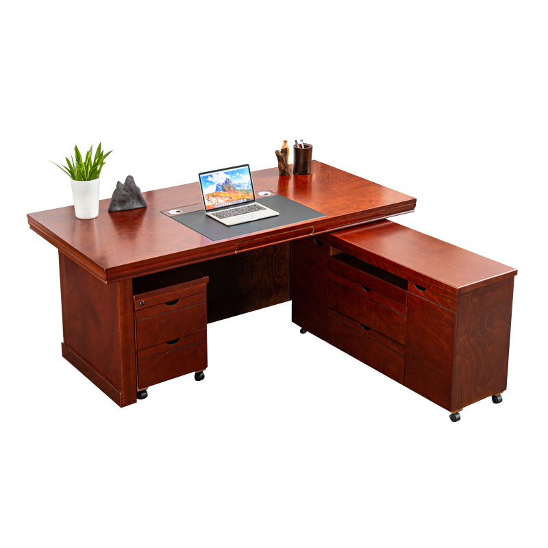 晋舰 老板桌油漆大班台贴木皮办公桌主管经理桌电脑总裁桌 2.0m班台