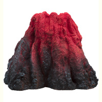 金鱼缸造景装饰水族箱仿真火山摆件 增氧气泵气泡石套餐LED灯布景