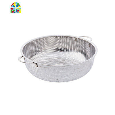 不锈钢沥水厨房洗菜盆 家用圆形洗菜篮子漏盆洗菜篮 FENGHOU 大号
