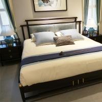 森美人新中式实木床禅意中国风主卧1.8米2米双人床大婚床酒店样板房家具