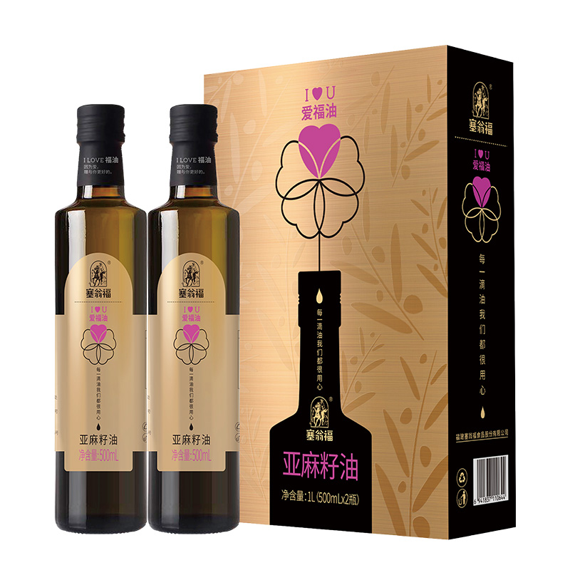 塞翁福 纯亚麻籽油伴手礼 500ml*2瓶