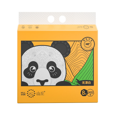 山丘QQ系列本色抽取式餐巾纸家用抽纸整箱餐手纸加厚四层抽取式纸面巾76抽S码30包装