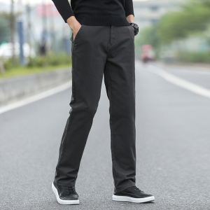 金盾(KIN DON)冬季厚款裤子男士休闲裤纯棉直筒阔腿男裤宽松直筒潮流长裤胖子裤42码大码裤