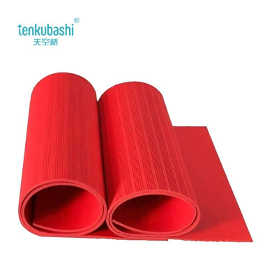 天空桥 绝缘橡胶垫 红色条纹10mm*1米*10米 35kv 卷