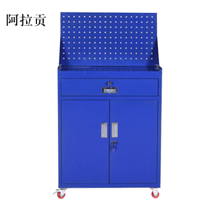 阿拉贡工具柜加厚铁皮储物柜工厂车间用带抽屉汽修多功能收纳柜蓝色一斗小柜含轮子
