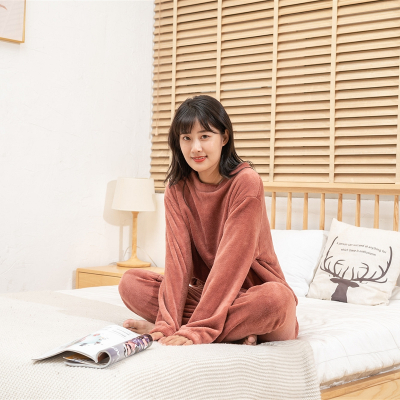 HLCOMAN仙女暖暖套装珊瑚绒加绒加厚睡衣秋冬季懒人睡裤暖暖裤家居服大码睡裤