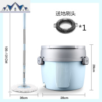 免手洗旋转拖把自动洗脱水家用单桶墩布懒人通用一拖净拖刷地套装 三维工匠