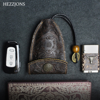 赫泽琼斯HEZZJONES软皮锁匙包真皮汽车钥匙包复古牛皮钥匙包疯马皮钥匙扣手工钥匙包情侣钥匙包