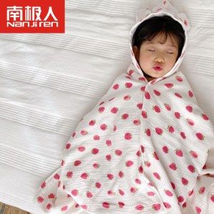 儿童浴巾斗篷带帽棉纱布洗澡柔吸水速干沙滩游泳披肩浴袍