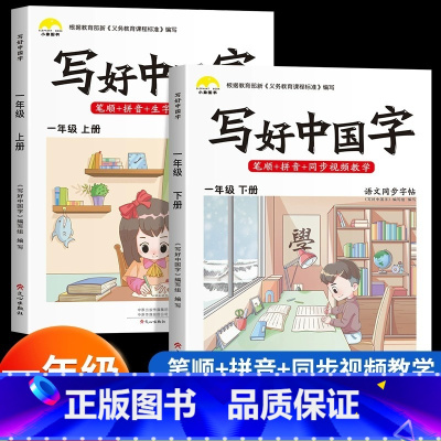 [2本]一年级上下册❤️语文 小学通用 [正版]抖音同款写好中国字字帖正楷临摹一二三四年级上下册五六年级小学生语文硬