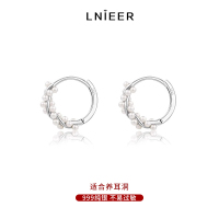 999纯银缠绕珍珠耳环女小众高级养耳洞耳圈2025新款耳扣耳饰送女朋友老婆情人节七夕生日礼物