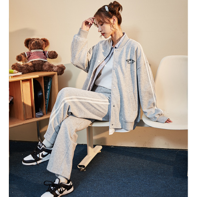 [1折价99.9元,叠加优惠券]唐狮运动女早秋新款学院风美式复古棒球服长裤P