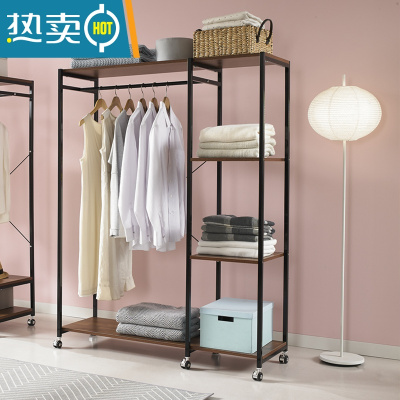 敬平落地衣架衣柜单杆简易立式卧室家用挂衣服架子开放式衣帽架晾衣架 1层衣柜衣架升级黑色(加长款)