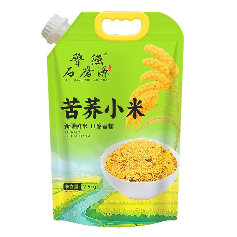 鲁强石磨源 苦荞小米 5斤 酥田袋装