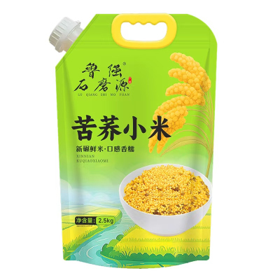 鲁强石磨源 苦荞小米 5斤 酥田袋装