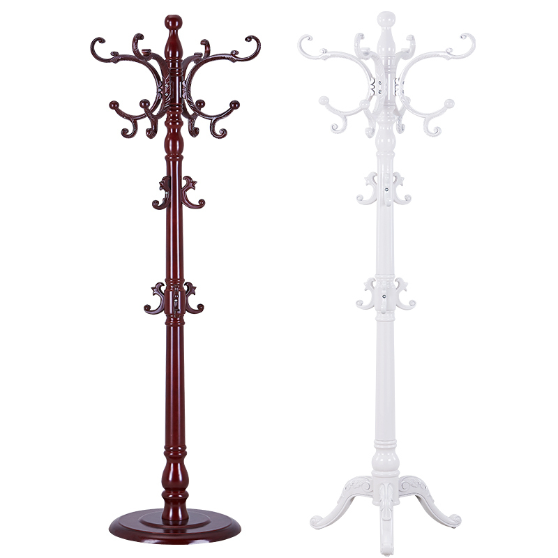 汐岩实木衣帽架落地家用卧室挂衣服的架子简约现代单杆立式包架挂衣架